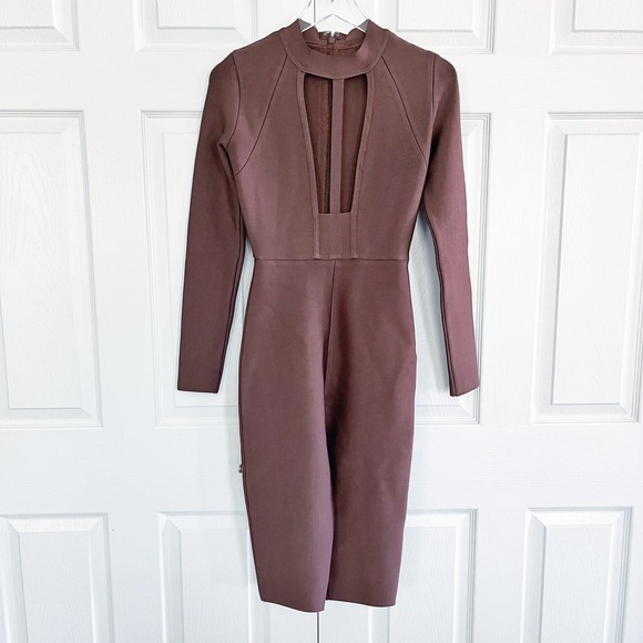 L'ATISTE Pants - L'atiste Chocolate Bandage Bodycon Cropped Jumpsuit